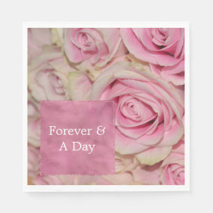 Serviette En Papier Romantic Pink Cream Rose Mariage
