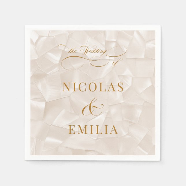Serviette En Papier Romantic Simple Neutral Wedding (Devant)