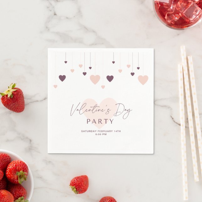 Serviette En Papier Romantic Valentines invitation de fête (En situation)
