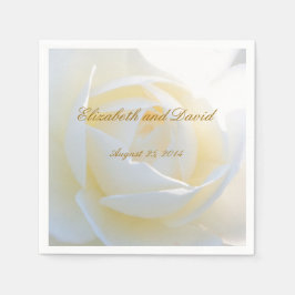 Serviette En Papier Romantique Mariage Rose blanche