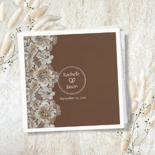 Serviette En Papier Romantique rustique pays occidental cuir et dentel