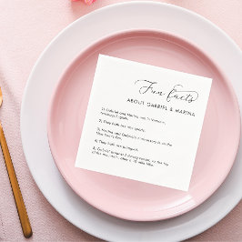 Serviette En Papier Romantique Script amusant faits nouveaux mariés Ma