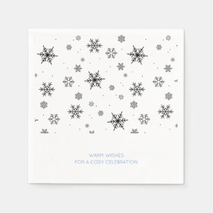 Serviette En Papier Romantique Snowflakes Motif Mariage d'hiver Napkin