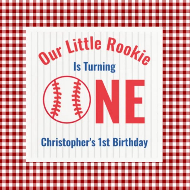 Serviette En Papier Rookie Baseball 1er anniversaire (Créateur téléchargé)