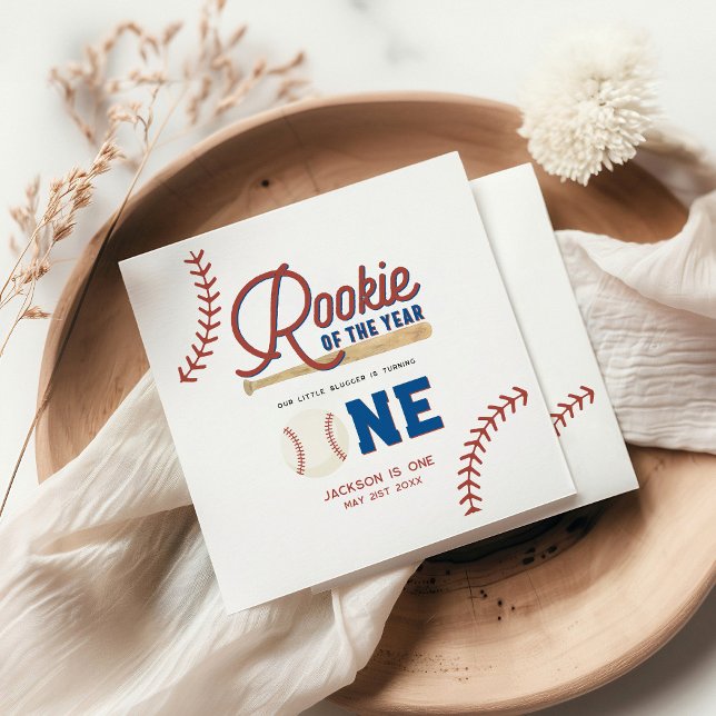 Serviette En Papier Rookie de l'année Baseball 1er anniversaire fête (Créateur téléchargé)