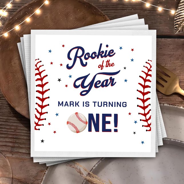Serviette En Papier Rookie de l'année Baseball Anniversaire (Créateur téléchargé)