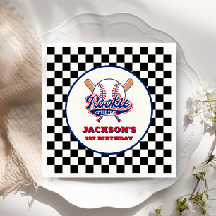 Serviette En Papier Rookie De L'Année Baseball Personnalisé Anniversai
