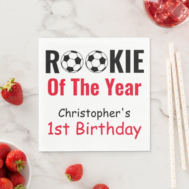 Serviette En Papier Rookie Soccer 1er Anniversaire serviettes (En situation)