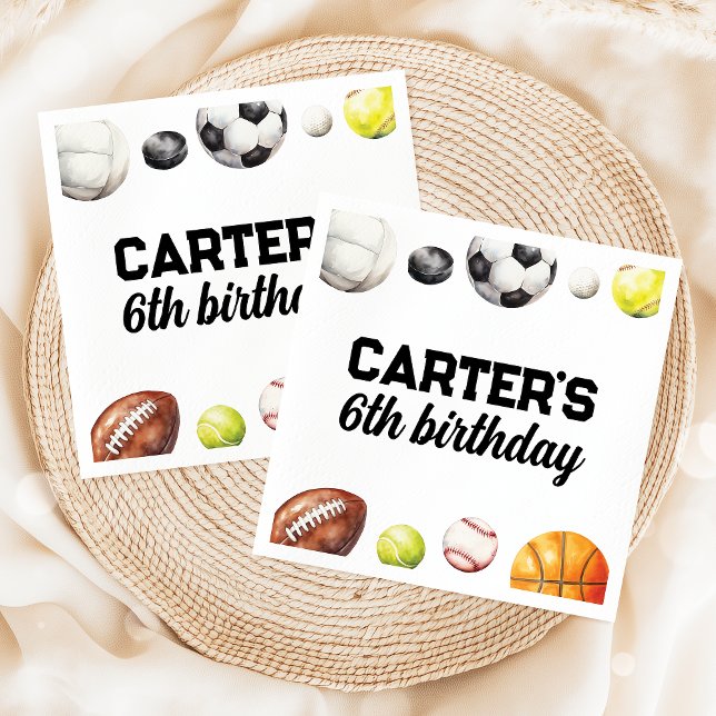 Serviette En Papier Rookie Year Sports Birthday Napkins (Créateur téléchargé)