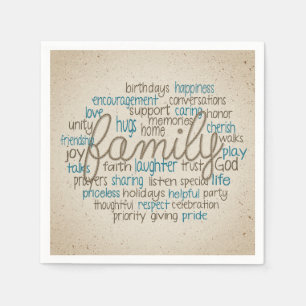 Serviette En Papier Rope Design Famille Mot Cloud