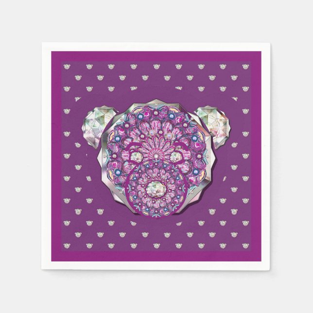 Serviette En Papier Rosace bleu ou rouge pour bébé&enfant (Devant)