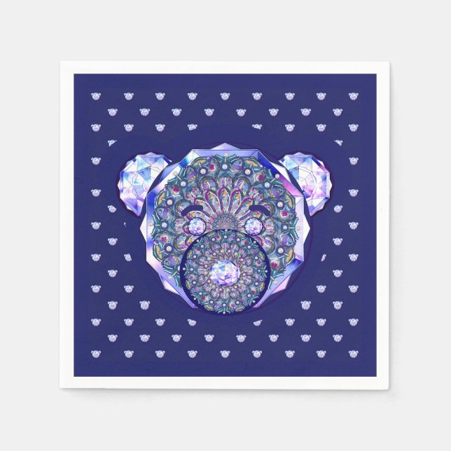 Serviette En Papier Rosace bleu ou rouge pour bébé&enfant (Devant)