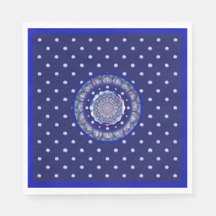 Serviette En Papier Rosace bleue