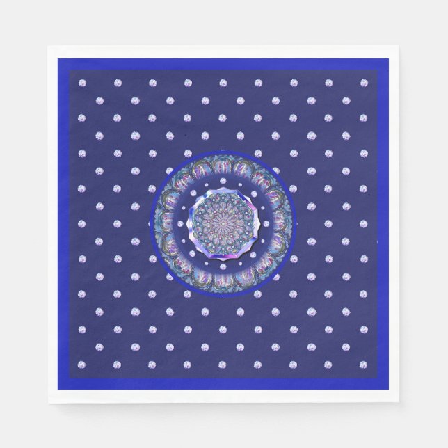 Serviette En Papier Rosace bleue (Devant)