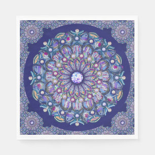 Serviette En Papier Rosace bleue