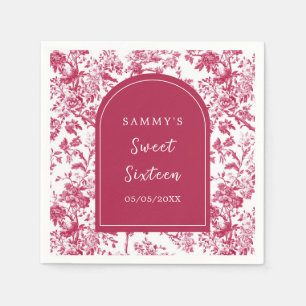 Serviette En Papier Rose Antique Chinoiserie Sweet Seize