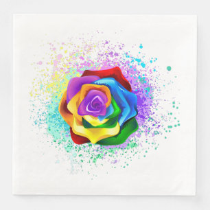 Serviette En Papier Rose arc-en-ciel coloré