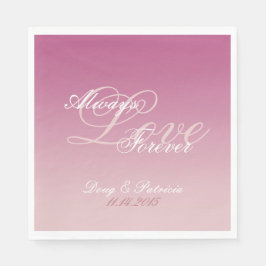 Serviette En Papier Rose Blanc Blush Amour Toujours Mariage