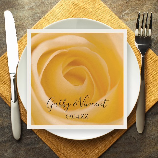 Serviette En Papier Rose blanche Mariage floral (Créateur téléchargé)