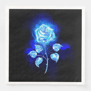 Serviette En Papier Rose bleu brûlant