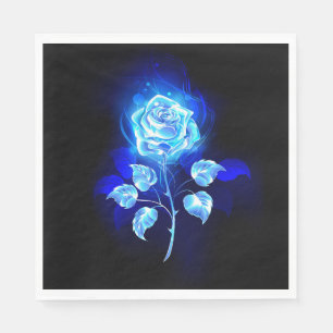Serviette En Papier Rose bleu brûlant