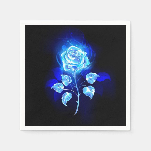 Serviette En Papier Rose bleu brûlant (Devant)