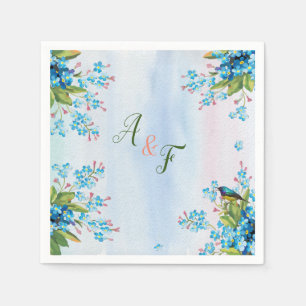 Serviette En Papier Rose bleu vert et doux
