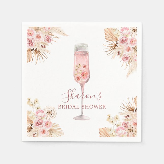 Serviette en papier Rose Bohème Soiree Shower de M (Devant)