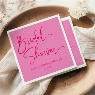 Serviette En Papier Rose Chaud Moderne Minimaliste Enterrement de Vie 