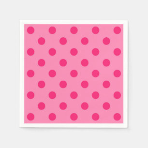 Serviette En Papier Rose Chaud Sur Pois Rose Design Motif
