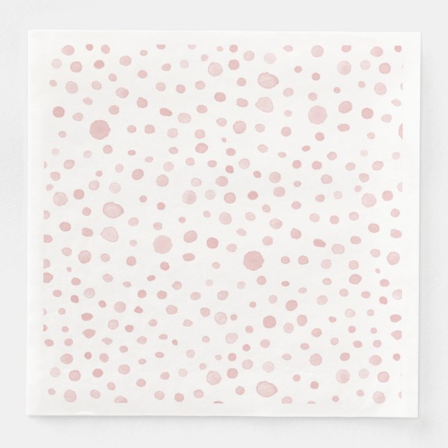 Serviette En Papier Rose Confetti Aquarelle points Papier Napkin (Devant)