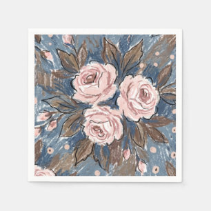 Serviette En Papier Rose de campagne française