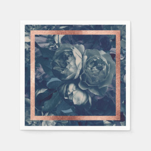 Serviette En Papier Rose de la marine Bouquet Mariage Table