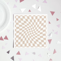 Rose de sable rose pastel rétro en damier Warboar