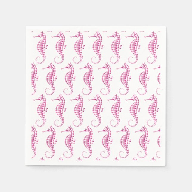 Serviette En Papier Rose de Seahorse (Devant)