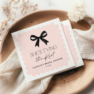 Serviette En Papier Rose Elle noue la Fête des mariées de savoir