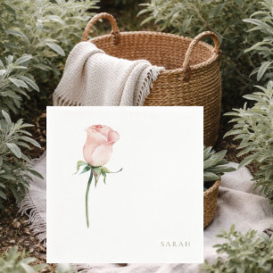 Serviette En Papier Rose en aquarelle rose Cocktail de douche