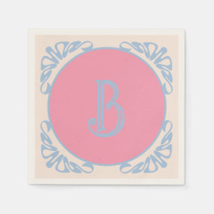 Serviette En Papier Rose et bleu personnalisés