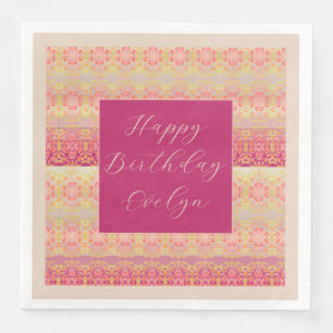 Serviette En Papier Rose Et Corail Clair