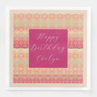 Serviette En Papier Rose Et Corail Clair
