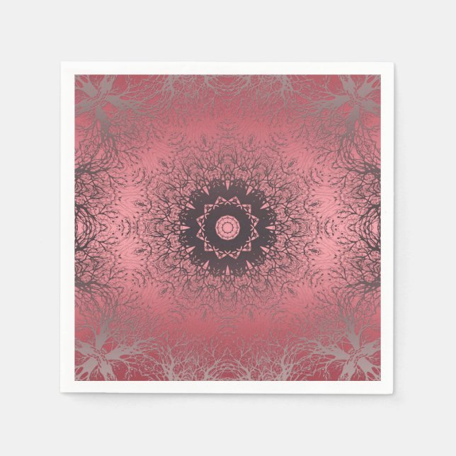 Serviette En Papier rose et gris (Devant)