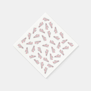 Serviette En Papier Rose et motif mignon gris de baskets