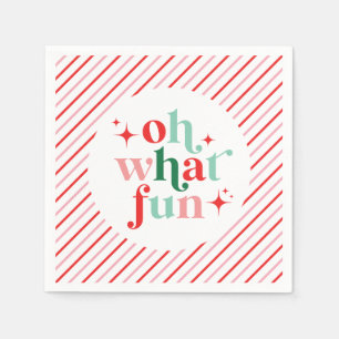 Serviette En Papier Rose et rouge rétro Oh Quoi de amusant