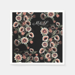 Serviette En Papier Rose et vert doux d'inspiration baroque