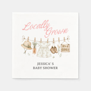 Serviette En Papier Rose Fille de bébé rustique du marché fermier Loca