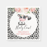 Rose Floral Noir Blanc Vache Imprimer Anniversaire