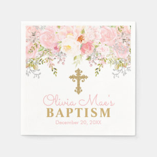 Serviette En Papier Rose Garden Girl Baptism