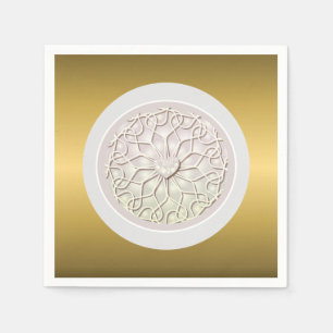 Serviette En Papier Rose géométrique Gold LOVE Motif de coeur