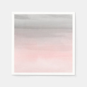Serviette En Papier Rose gisant gris moderne ombré aquarelle chic