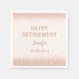 Serviette En Papier Rose Gold Bonne retraite